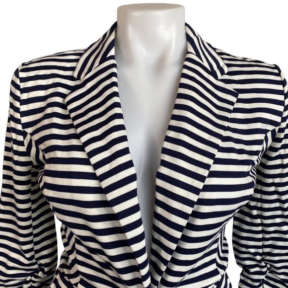 Body Central Striped Blazer Button White Navy Blue Blazer Coat Size S - Picture 2 of 10